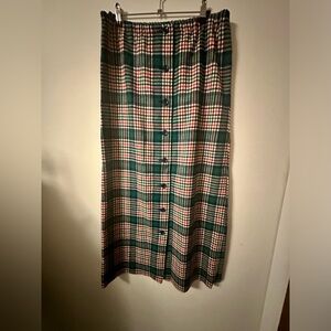 Vintage Midi Plaid Skirt Size M or L